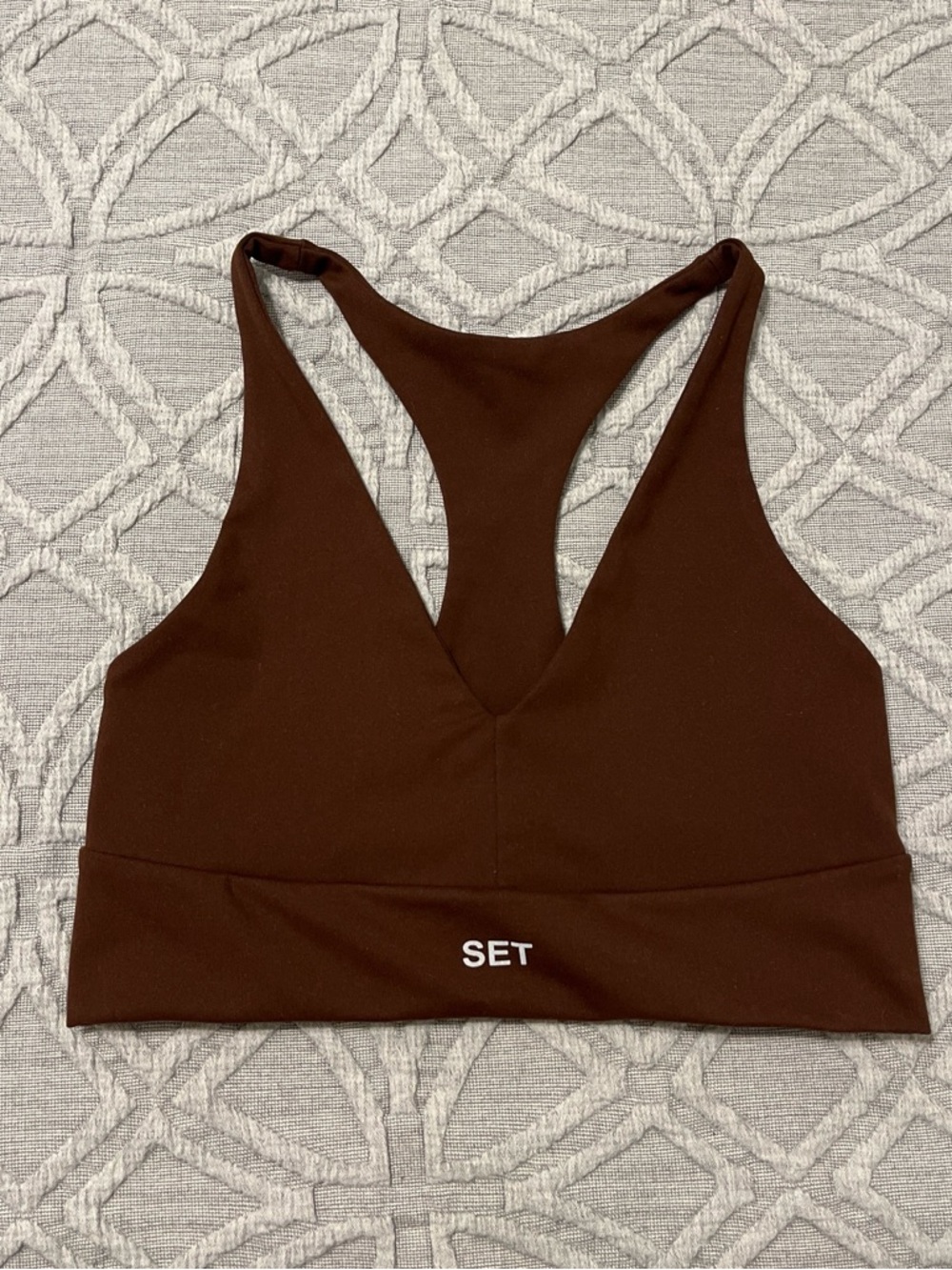 SET Active Chocolate Brown Racerback Sports Bra